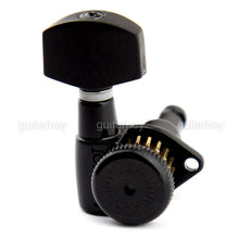 Load image into Gallery viewer, NEW Hipshot Grip-Locking STAGGERED Open-Gear 6 In Line Plastic Buttons - BLACK