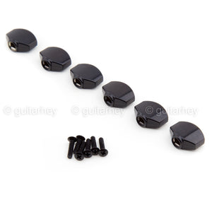 NEW (6) Buttons for Gotoh Tuners Mini Sealed Schaller Style - BLACK #07