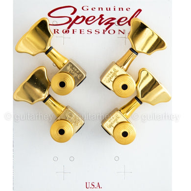 NEW USA Sperzel Locking Tuners L2+R2 Bass Keys 4-Strings 2x2 Pegs - GOLD PLATED