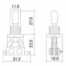 Load image into Gallery viewer, NEW Metric Toggle Switch MIJ Short Straight 3-way for Gibson Les Paul Epiphone