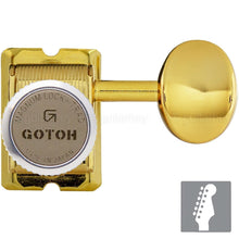 Carregar imagem no visualizador da galeria, NEW Gotoh SD91-05M MGT Locking Tuners Set 6 in line STAGGERED w/ screws - GOLD