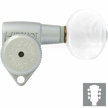 Load image into Gallery viewer, NEW Hipshot Grip-Lock Open-Gear LOCKING Tuners SMALL PEARL Buttons 3x3 - SATIN