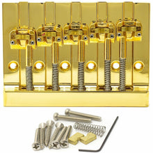 Load image into Gallery viewer, NEW Hipshot 5-String KICKASS High Mass Bass BRIDGE for Fender® Squier® - GOLD
