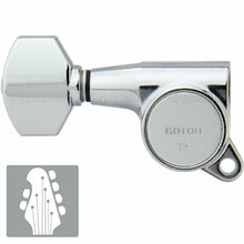 Load image into Gallery viewer, NEW Gotoh SG381-07 L2+R4 Set Mini Tuners w/ Screws and Bushings 2x4 - CHROME