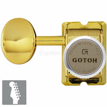 Load image into Gallery viewer, NEW Gotoh SD91-05M MGT Locking Tuners Set 6 in line STAGGERED LEFT-HANDED - GOLD