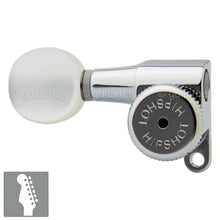 Load image into Gallery viewer, NEW Hipshot 6-in-Line LEFT-HANDED STAGGERED Mini Locking OVAL PEARLOID - CHROME