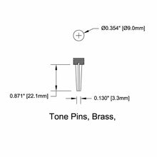 Carregar imagem no visualizador da galeria, NEW Bridge Pin Set Tone Pin for Acoustic Guitars TP4T - SOLID BRASS W/ PEARL DOT