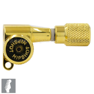 Hipshot 6-In-Line STAGGERED Closed-Gear Locking Mini Tuners Knurled Keys - GOLD