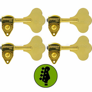 NEW Hipshot USA HB6 1/2" Ultralite® Bass Tuning 4 in Line SET Clover Key - GOLD