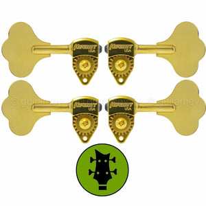NEW Hipshot USA HB6 1/2" Ultralite® Bass Tuning L2+R2 Clover Key 2x2 - GOLD