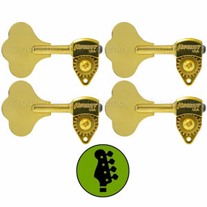 NEW Hipshot USA HB6 1/2" Ultralite® Bass Tuning 4 in Line TREBLE Clover Key GOLD