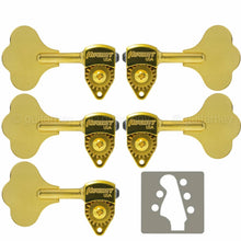 Load image into Gallery viewer, NEW Hipshot USA HB6 1/2&quot; Ultralite® Bass Tuning L2+R3 SET Clover Key 2x3 - GOLD