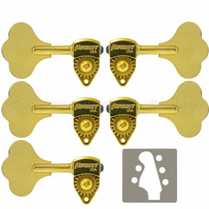 NEW Hipshot USA HB6 1/2" Ultralite® Bass Tuning L2+R3 SET Clover Key 2x3 - GOLD