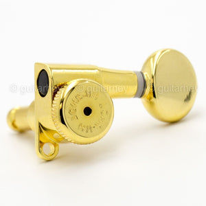 NEW Hipshot 6-In-Line STAGGERED Grip-Lock Locking Mini Tuners D05 Keys - GOLD