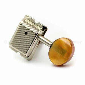 NEW Gotoh SD91-P5R MG Magnum Locking 6-in-line AMBER Buttons Vintage - NICKEL