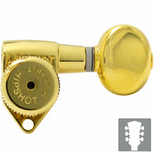 Load image into Gallery viewer, Hipshot Grip-Locking Open-Gear SMALL OVAL Buttons UMP Upgrade Kit 3x3 SET - GOLD