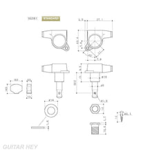 Load image into Gallery viewer, NEW Gotoh SG381-07 L4+R2 Set Mini Tuners w/ Screws and Bushings 4x2 - GOLD