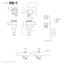 Carregar imagem no visualizador da galeria, NEW Gotoh SG360-P8 MGT 6-in-line LOCKING Tuners Set MINI Right Handed - CHROME