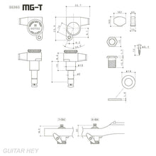 Load image into Gallery viewer, NEW Gotoh SG360-07 MGT 6 In-Line Locking Mini Tuners LEFT-HANDED - GOLD
