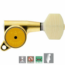 Load image into Gallery viewer, NEW Gotoh SG381-M07 L6 HAPM Set 6 in line Tuners Adjustable Post Height - GOLD