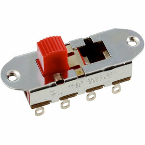 NEW (1) Switchcraft® On-Off-On Slide Switch for Fender Mustang® - Red Knob