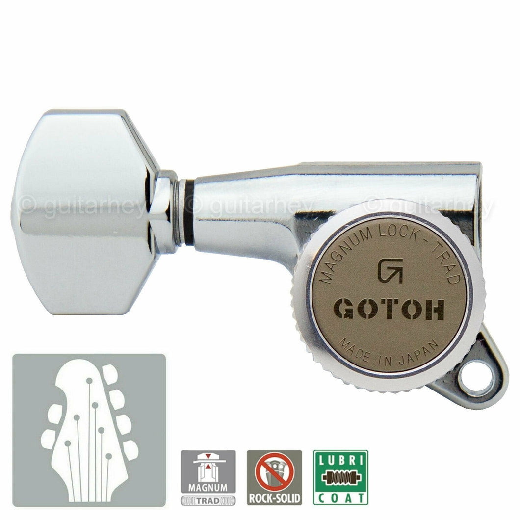 NEW Gotoh SG381-07 MGT L2+R4 Set Mini Locking Tuners Tuning Keys 2x4 - CHROME