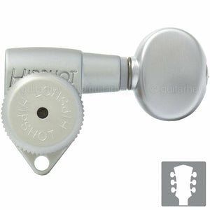 NEW Hipshot Grip-Lock Open-Gear LOCKING Tuners w/ Small OVAL Buttons 3x3 - SATIN