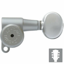 Load image into Gallery viewer, NEW Hipshot Mini LOCKING Tuners SET w/ SMALL OVAL Buttons 3x3 - SATIN CHROME