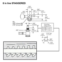 Load image into Gallery viewer, NEW USA Sperzel LOCKING TUNERS 6-in-line PIN type w/ SMALL IVORY Buttons - BLACK