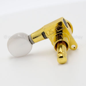 NEW Hipshot Guitar Tuning L3+R3 Set OVAL PEARLOID Buttons Grip-Lock 3x3 - GOLD