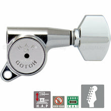 Load image into Gallery viewer, NEW Gotoh SG381-07 HAP 6 in line Adjustable Tuners Set SMALL Buttons - CHROME