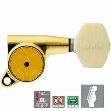 Load image into Gallery viewer, NEW Gotoh SG381-M07 HAP 6 in line Adjustable Tuners Set IVORY Buttons - GOLD