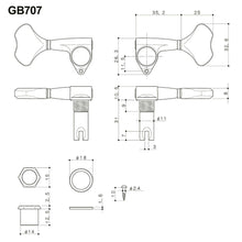 Carregar imagem no visualizador da galeria, NEW Gotoh GB707 5-String Bass Machine Heads Set L2+R3 TUNERS 2x3 - CHROME