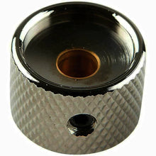 Load image into Gallery viewer, NEW (1) Q-Parts Guitar Knob Black Chrome, ACRYLIC BLACK PEARL on Dome KBD-0049