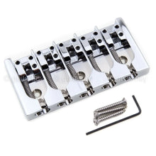 Load image into Gallery viewer, NEW Hipshot 5A500AC 5-String A Style Aluminum Bass Bridge .708&quot; Spacing - CHROME