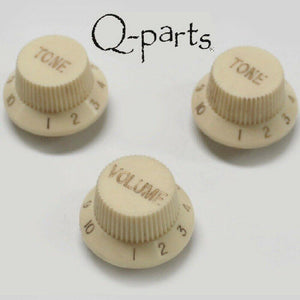 NEW Q-Parts VINTAGE Strat Knob Set Fender Style - AGED COLLECTION
