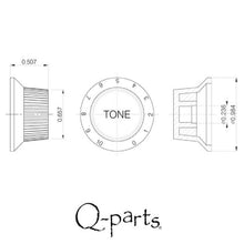 Carregar imagem no visualizador da galeria, NEW Q-Parts VINTAGE Strat Knob Set Fender Style - AGED COLLECTION
