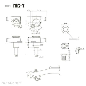 NEW Gotoh SG381-M07 MGT L4+R2 Set Mini Locking Tuners IVORY Buttons 4x2 - CHROME