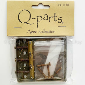 NEW Q-Parts Aged Collection Guitar Bridge for '52 Fender Tele, DISTRESSED NICKEL