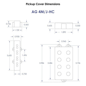 NEW Aguilar AG 4M/J-HC 4-String HUM-CANCELING MusicMan Pickup Set - BLACK