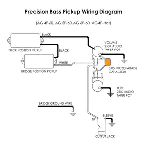 NEW Aguilar AG 4P-60 4-String Precision P Bass PB Pickup 60's Era - BLACK