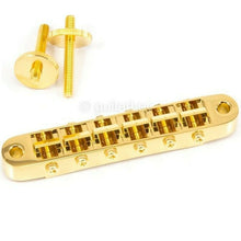 Load image into Gallery viewer, NEW Gotoh GE103B-BS Nashville Tune-o-matic Bridge w/ BRASS Saddles - GOLD