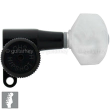 Carregar imagem no visualizador da galeria, NEW Hipshot 6-in-Line Schaller Mini M6 Style PEARLOID Buttons STAGGERED - BLACK