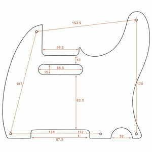 NEW Non-Beveled 1-Ply 5 Holes Pickguard For Fender Telecaster/Tele .080" - WHITE