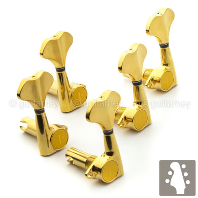NEW Gotoh GB720 5-String Bass Keys L2+R3 Lightweight Tuners w/ Screws 2x3 - GOLD
