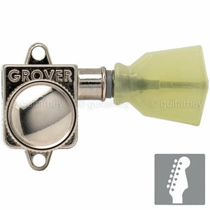 NEW Grover 505F Rotomatic Locking Tuners Vintage 6 In-line Keystone keys, NICKEL