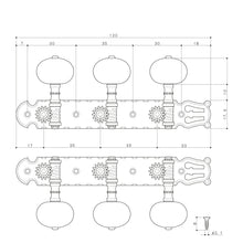 Load image into Gallery viewer, NEW Gotoh 35P3600T-1W Classical Guitar Tuning Machine Heads w/ Screws - TWO-TONE