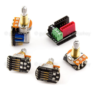 EMG Solderless Wiring kit 1 or 2 Dual-Mode Pickups SHORT SHAFT w/ Push Pull Pot