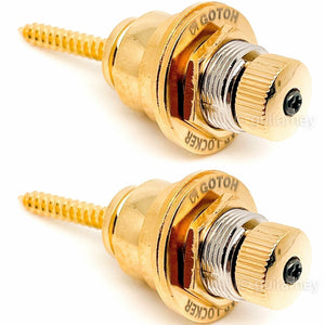 NEW Gotoh SLR-2 Quick Twist Release Strap Lock System PAIR Guitar/Bass - GOLD