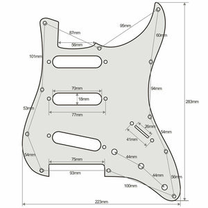 NEW 3-Ply Pickguard for Stratocaster/Strat® Standard USA MIM SSS 11-Hole - WHITE